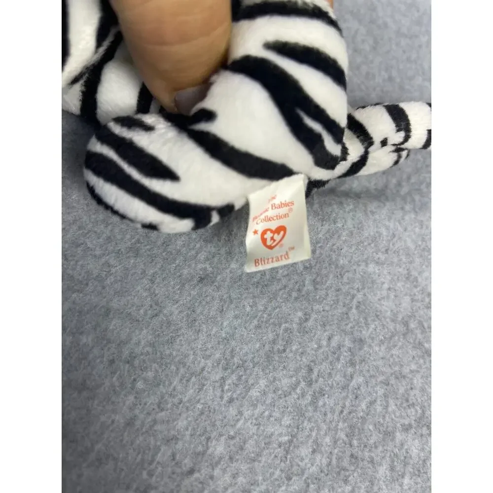 VTG Beanie Babies Blizzard Bean‎ Bag Plush Striped Tiger Cat 6